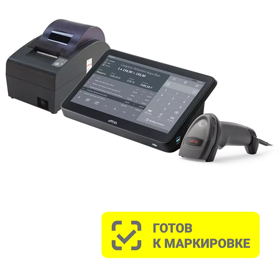 POS-система АТОЛ Mark Pro (АТОЛ 20Ф без ФН, NFD50+Win10, ПО Frontol Тариф "Полный" на 1 год., LM10, KB-50 без ридера, Сканер АТОЛ SB2108+)