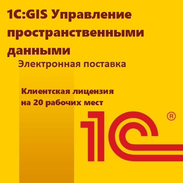 1С:GIS Управление пространственными данными. Клиентская лицензия на 20 рабочих мест. Электронная поставка